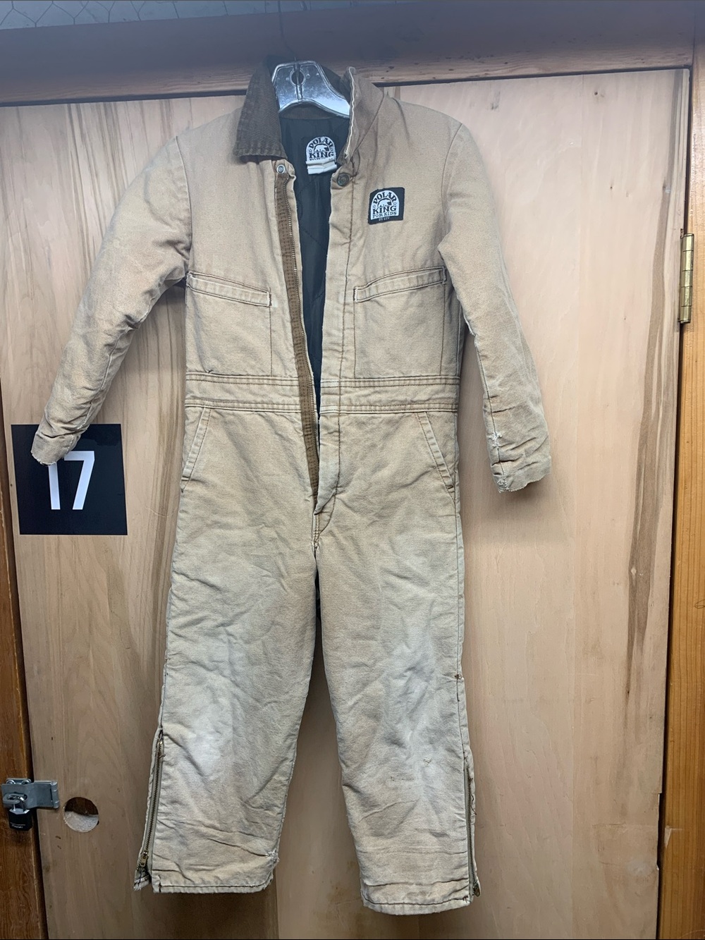 Polar king Kids Tan Insulated Coverall with Corduroy Collar